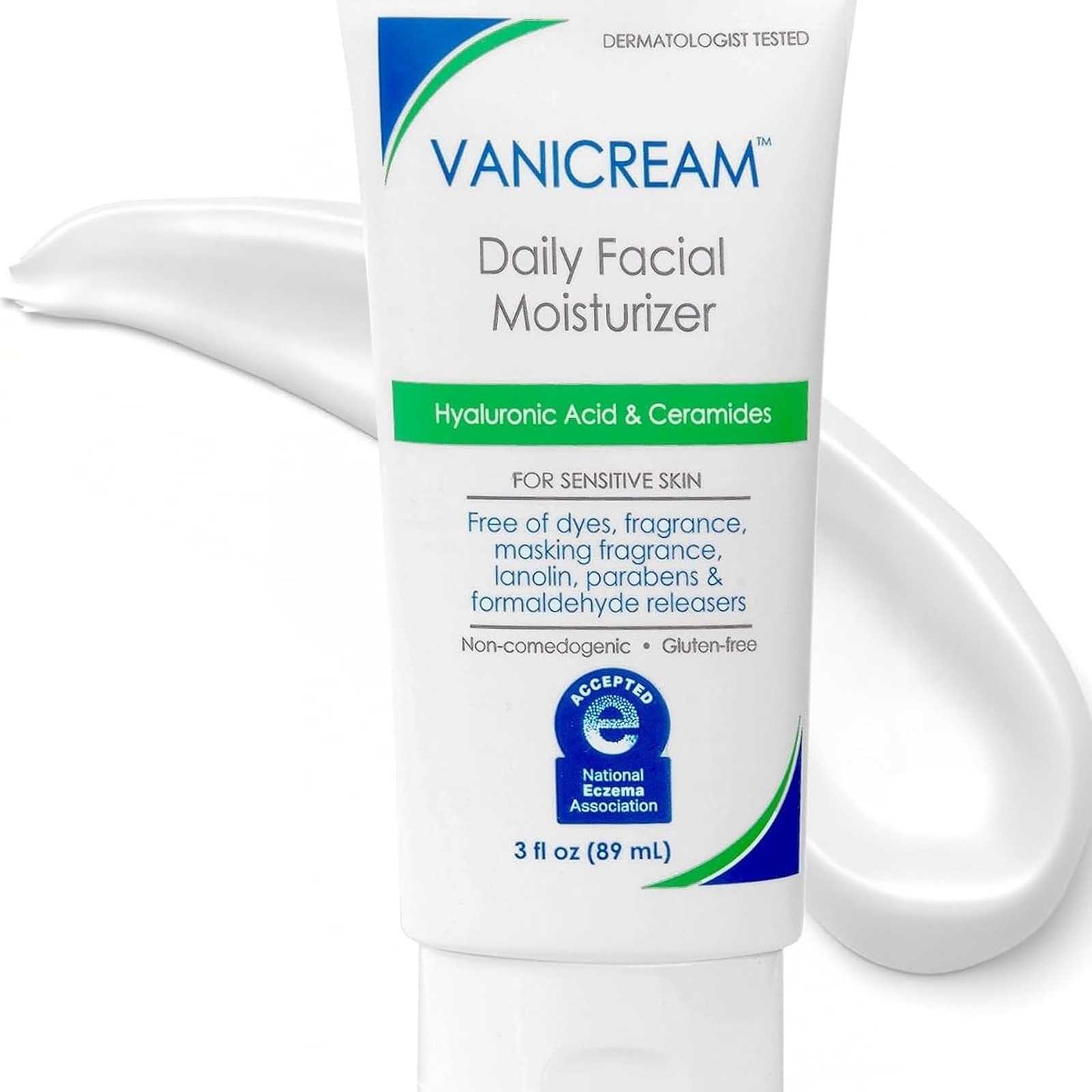 Vanicream Daily Facial Moisturizer with Hyaluronic Acid & Ceramides, 3 fl oz