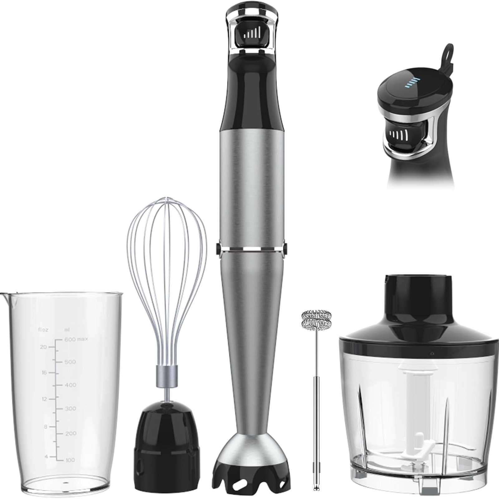 Turelar Immersion Blender Handheld Corded, 1100W 5-in-1 Hand Blender Set