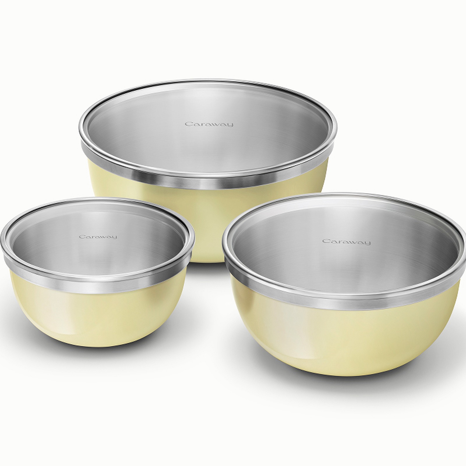 Caraway mixing bowls butter yellow
