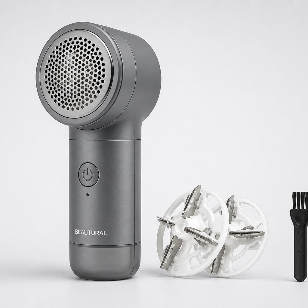 BEAUTURAL Fabric Shaver and Lint Remover, Portable Sweater Defuzzer, Gray