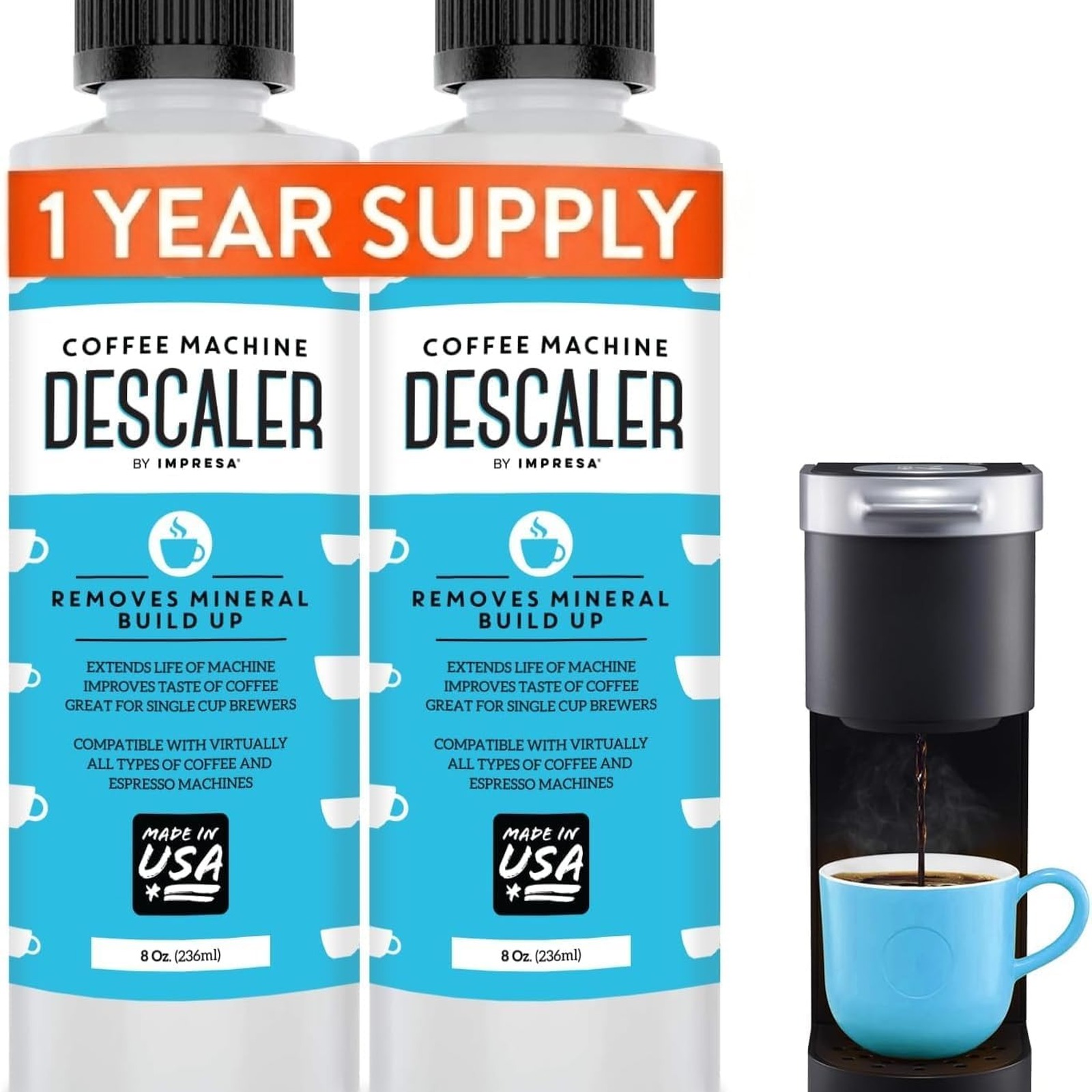 IMPRESA Coffee Machine Descaler, 2-Pack (1-Year Supply)